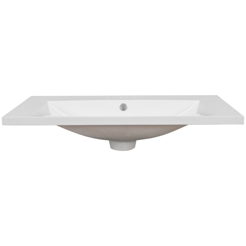 Plateau de meuble-lavabo simple 30 po en céramique avec lavabo