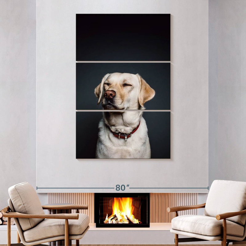 Brampt Squinting Labrador, 74" H x 48" W