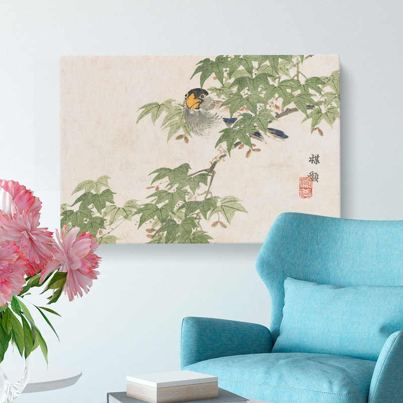 Parrot In A Tree by Kono Bairei - Wrapped Canvas Print, 50cm H x 76cm W x 3cm D