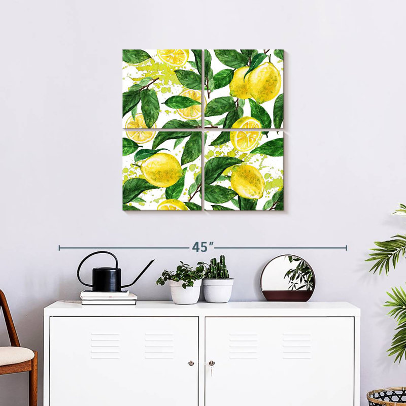 Yarlin Lemon Leaves Pattern, 26" H x 26" W