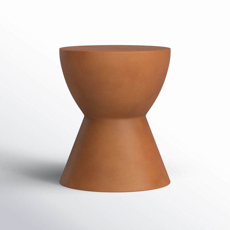 Gray Concrete Hourglass Outdoor Accent Stool