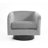 Everett Applewold Upholstered Gray Velvet Swivel Barrel Chair with Solid Wood Base-2038750999