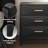 Modern Black 3-Drawer Nightstand with Textured Front-1442682403