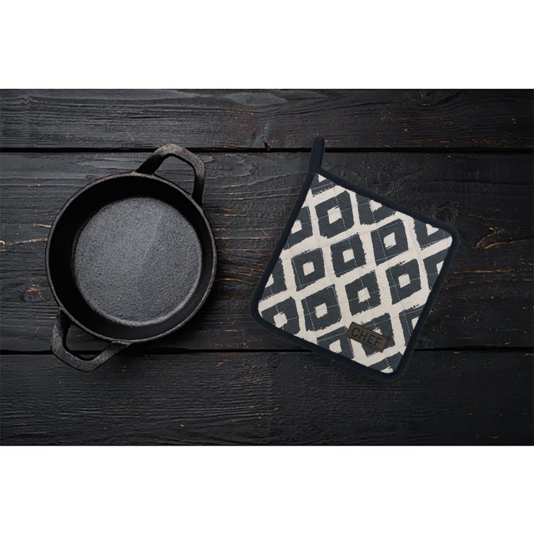 Geometric Cotton Apron Sets Evideco