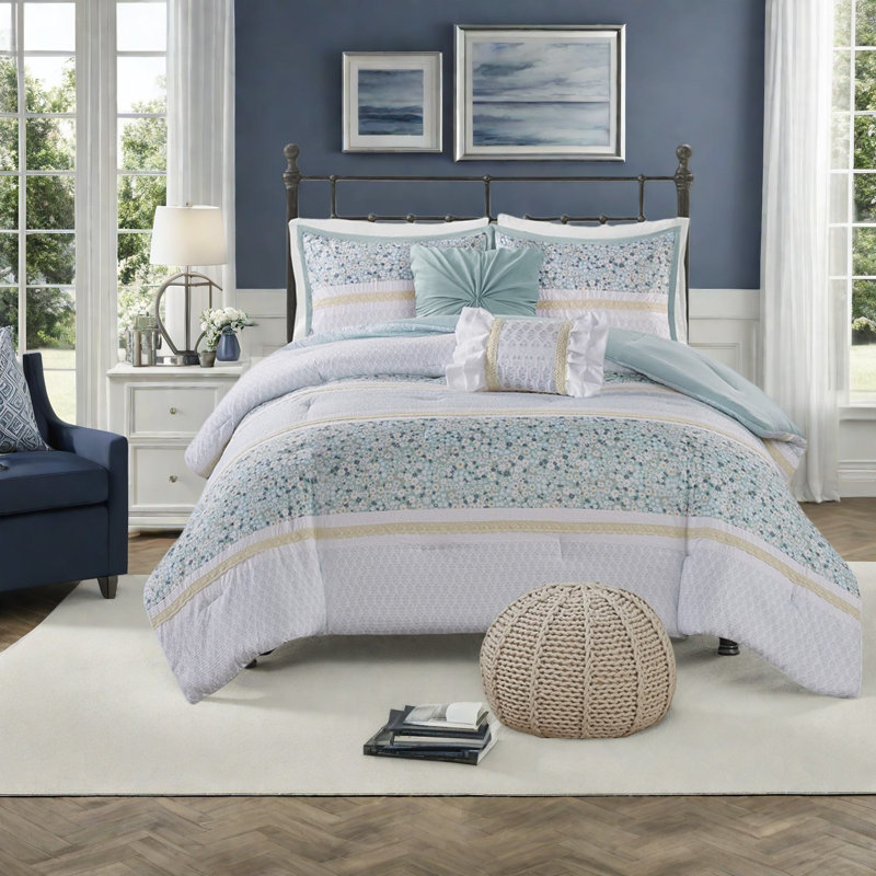 Elegant Comfort Bedding Sets, Seersucker Polyester, Farmhouse Style, Ideal For Home