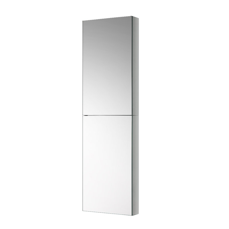 52" Tall Frameless Mirrored Bathroom Medicine Cabinet with Adjustable Shelves