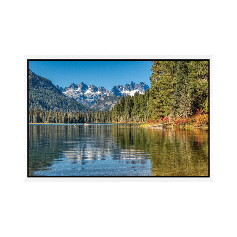 USA, Washington State Cooper Lake in Central Washington, Cascade Mountains reflecting in calm waters 1 Piece Wall Art on Canvas