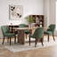 Chaise de salle à manger Bason de style milieu du siècle en chenille, sans accoudoirs, avec pieds en bois courbés (ensemble de 6)-1116843926-1298020450