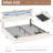 Farmhouse Bed Frame King Size With Bookcase Headboard And 2 Drawers, Wooden Platform King Bed With Led Lights And Charging Station, Rustic Accent Headboard With Sliding Door, White