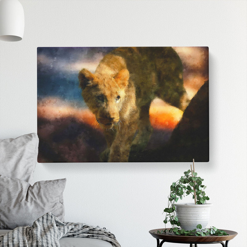 Lion Cub - Wrapped Canvas, 40cm H x 60cm W x 3cm D