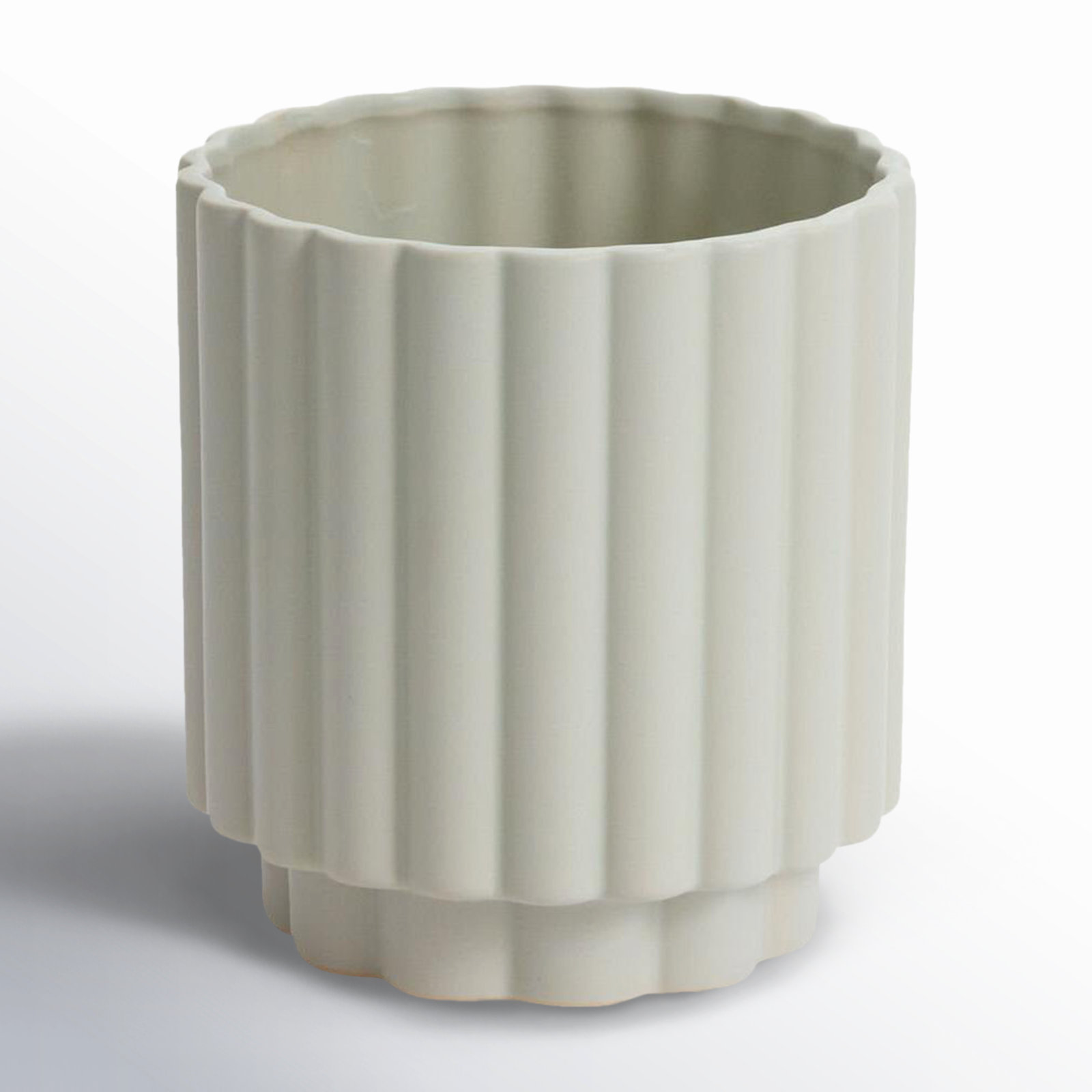 Ceramic Pot Planter, 6" H x 5.5" W x 5.5" D, Beige