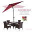 Parasol lumineux à DEL 9 pi x 7 pi avec énergie solaire, inclinable et manivelle, orne la cour arrière du jardin, lumières solaires rouges et rehausse l'ambiance du jardin, de la terrasse et de la piscine.