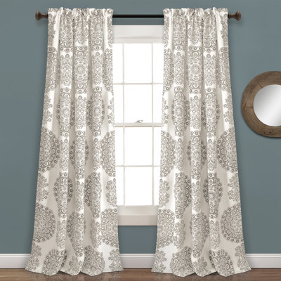 Evelyn Medallion Room Darkening Curtain Pair