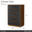Commode 5 tiroirs Kayner - Gris anthracite