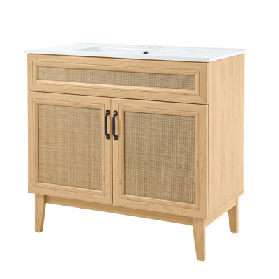 Javer 36'' Single Bathroom Vanity with Ceramic Top