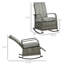 Fauteuil inclinable à bascule gris - coussins moelleux, repose-pieds réglable, inclinable à 135 degrés