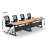Lyndzi Rectangle 4 Person Flip Top 72'' L Modular Training Table and Chair Set with Casters and Modesty Panel and Cable Management
