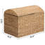 Coffre de rangement robuste en osier d'eau avec charnière de sécurité, cadre en métal et couvercle arqué, H 18,5 po x P 16,5 po x l 24,4 po, naturel