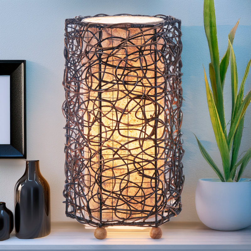 Lampe de table noire 15 po Geng, Naturel