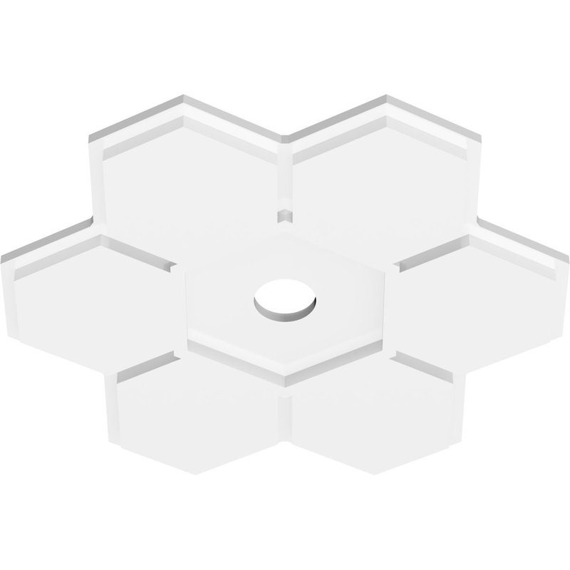 Médaillon de plafond contemporain en PVC de qualité architecturale Daisy, H 1 po x l 18 po x P 18 po