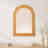 Bianca Arched Wall Mirror with Scalloped Woven Rattan Frame