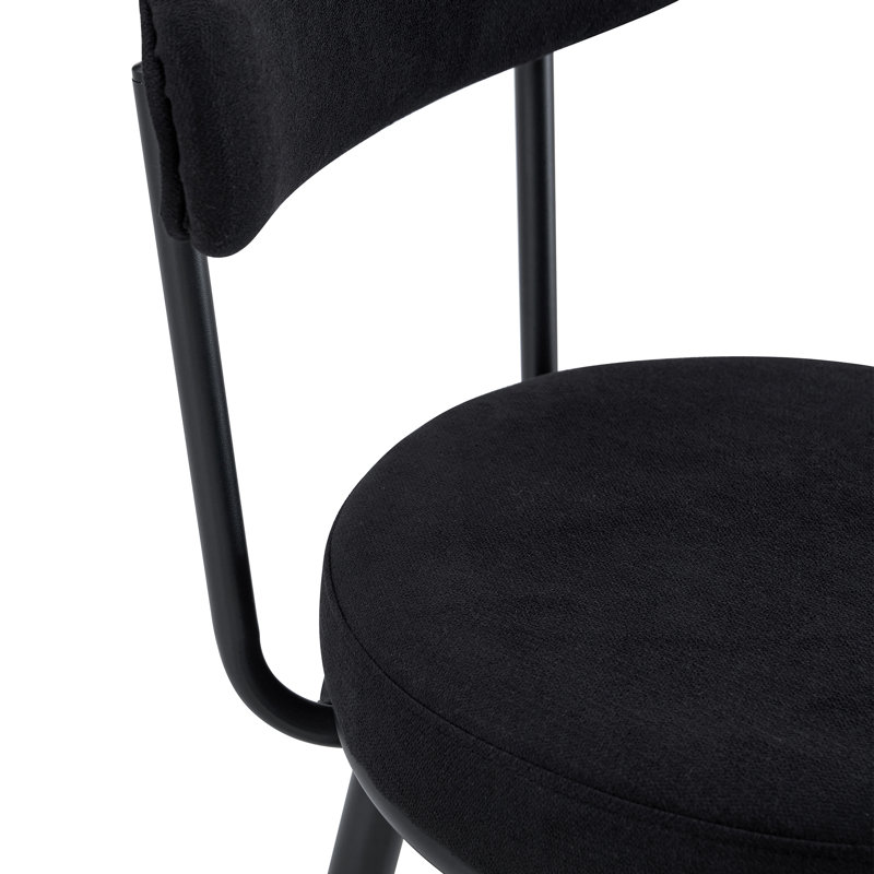 Chaises de bar ergonomiques en tissu noir