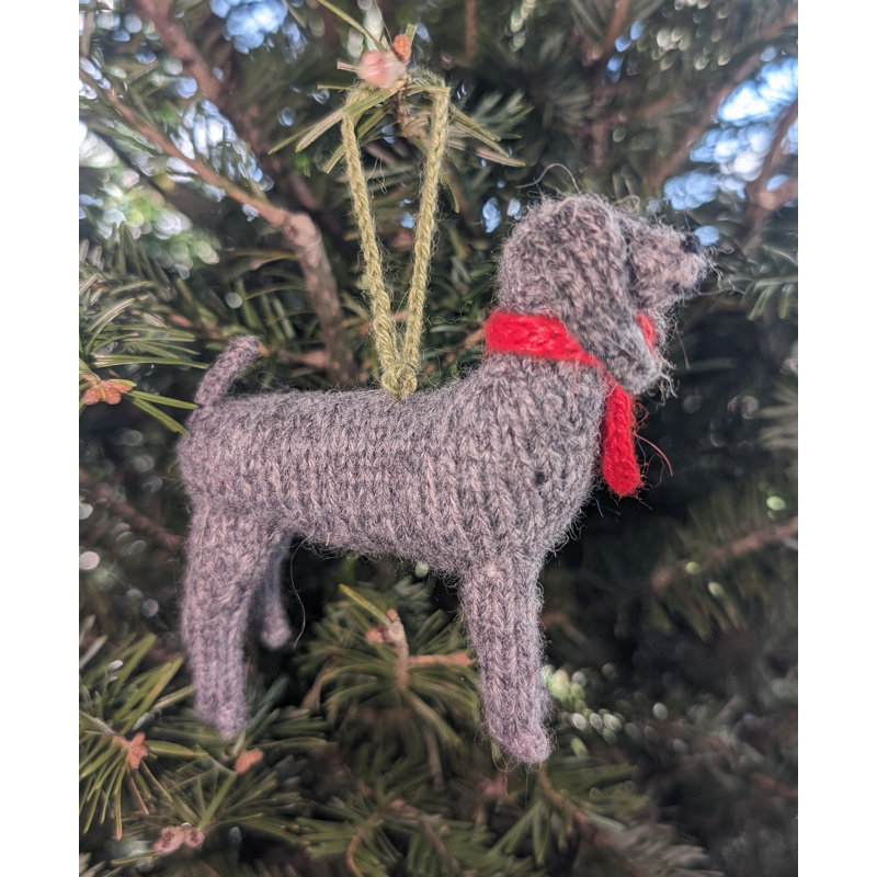 Arcadia Home Weimaraner Hand-Knit Ornament