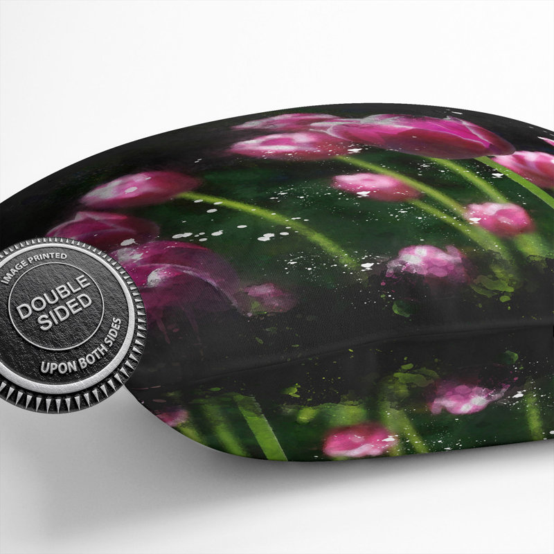 Pink Tulip Flowers Scatter Cushion, 40cm H x 40cm W x 15cm D
