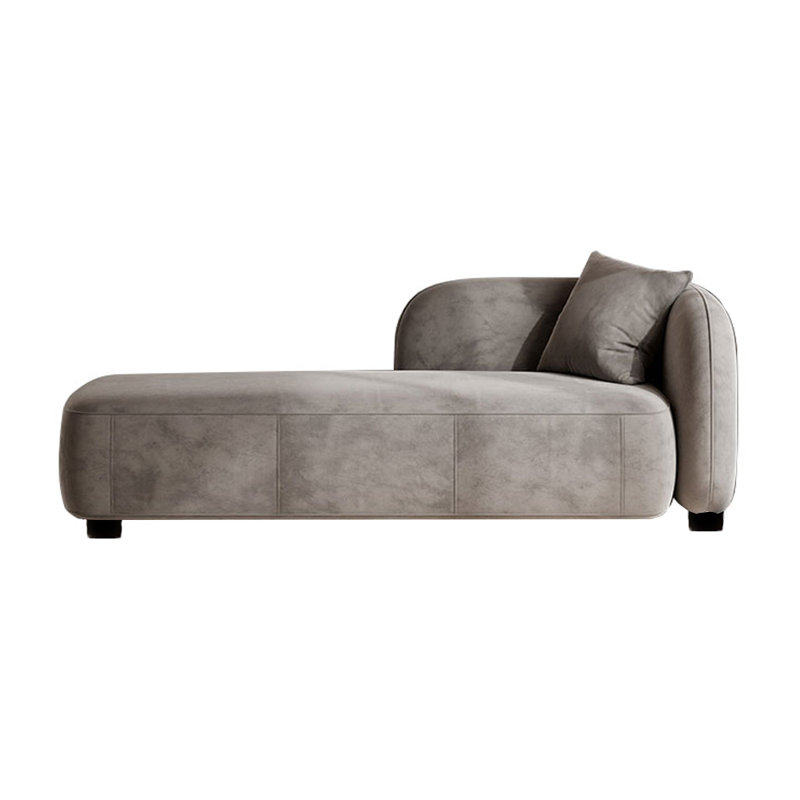 Chaise longue rembourrée Kurtlin, Accoudoir à droite (vu de face), Gris
