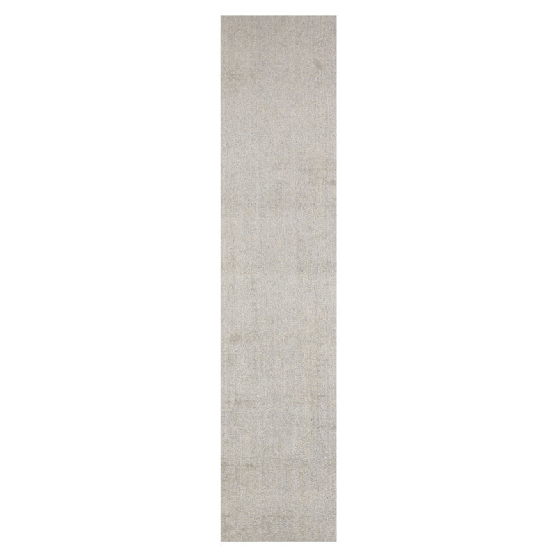 Tapis multicolore en laine touffeté à la main gris Mossy, Tapis de couloir 2 pi 6 po x 10 pi