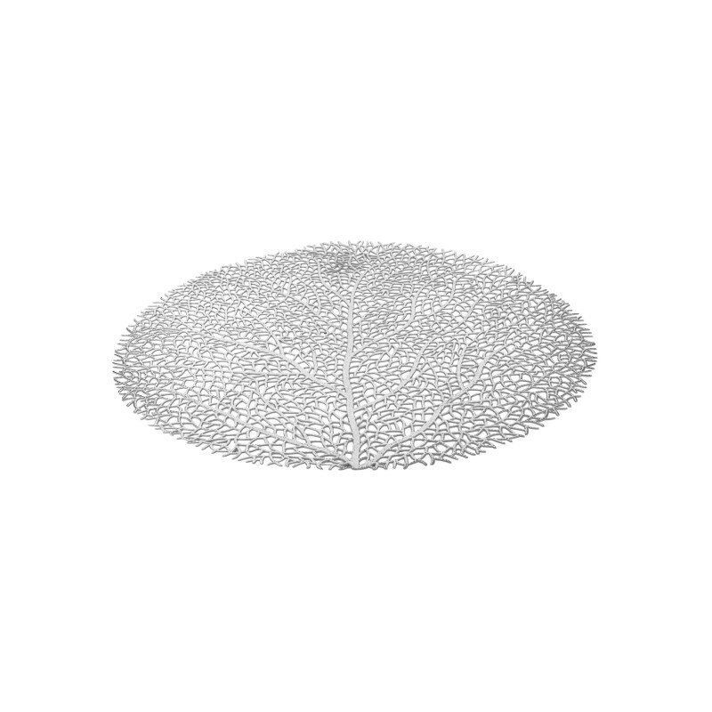 Vinyl Solid Colour Round Placemat, Silver