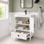 Meuble-lavabo de 76 cm (30 po) avec lavabo en céramique et rangement dissimulé (sans robinetterie) - Blanc-1869364595-1869375479
