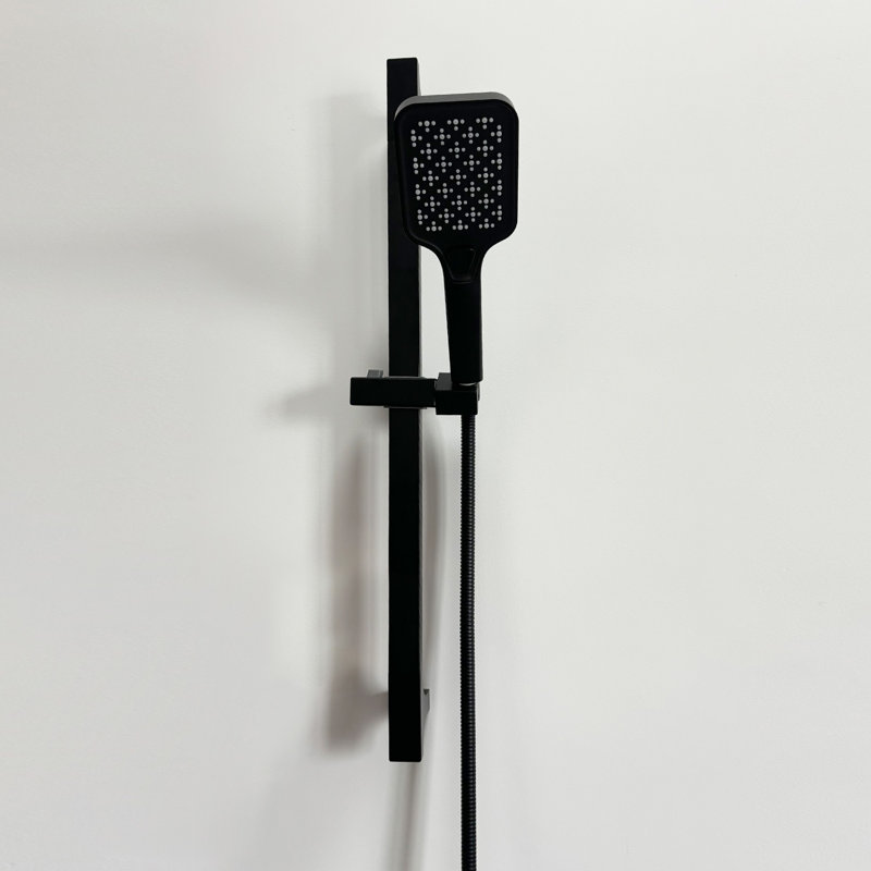 Handheld Shower with Slide Bar and Hose, Black
