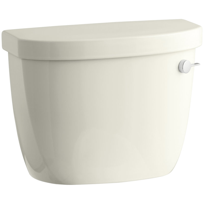 Cimarron 1.28 GPF High Efficiency Toilet Tank with Aquapiston Flush Technology and Insuliner Tank Liner, Honed White, Right