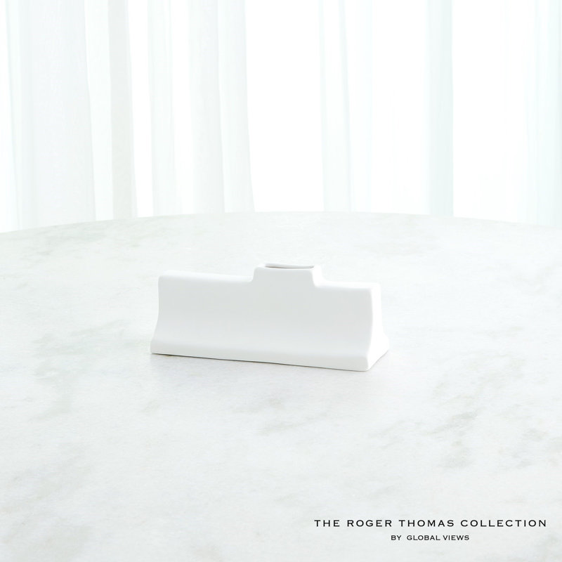 Icon Wide Vase-Matte White-Sm