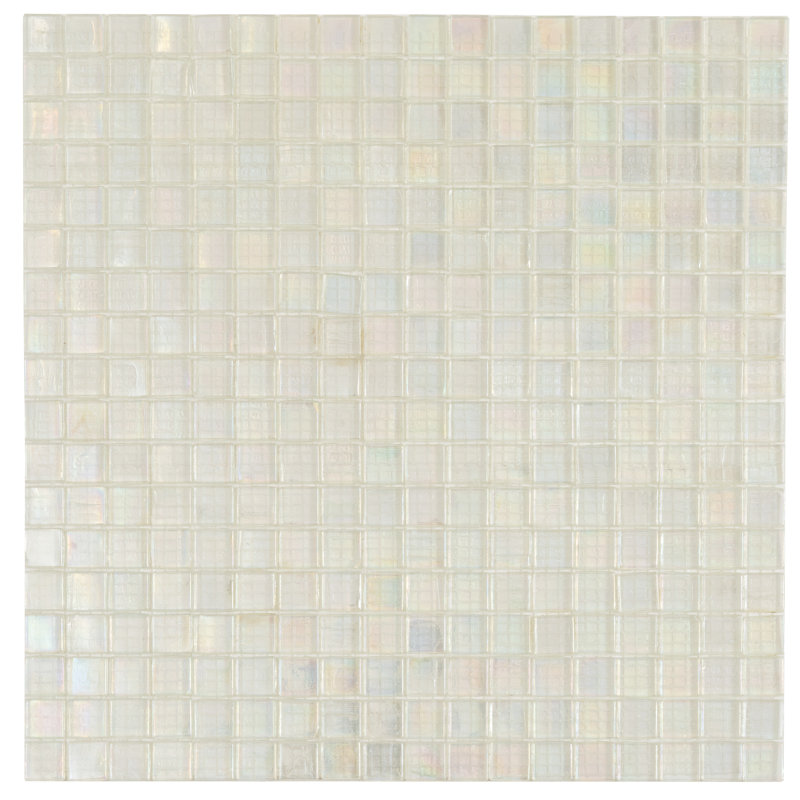 Carreau de mosaïque pour mur et plancher en verre 0,6 po x 0,6 po Skosh, Rainbow White