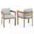 Light Gray Cushion/Teak Frame