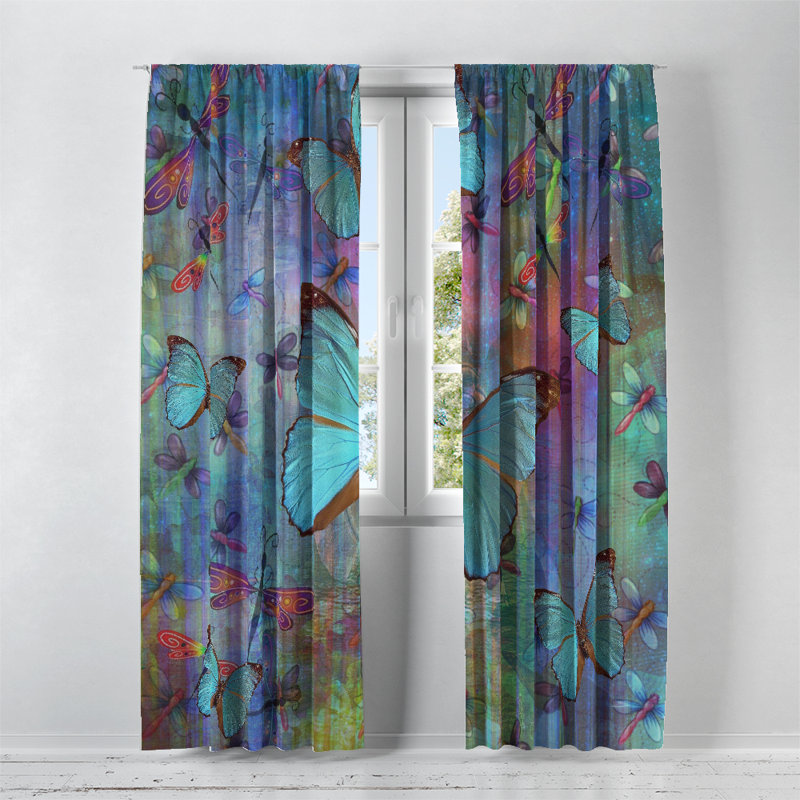 Panneaux de rideaux géométriques semi-transparents, l 40 po x L 82 po