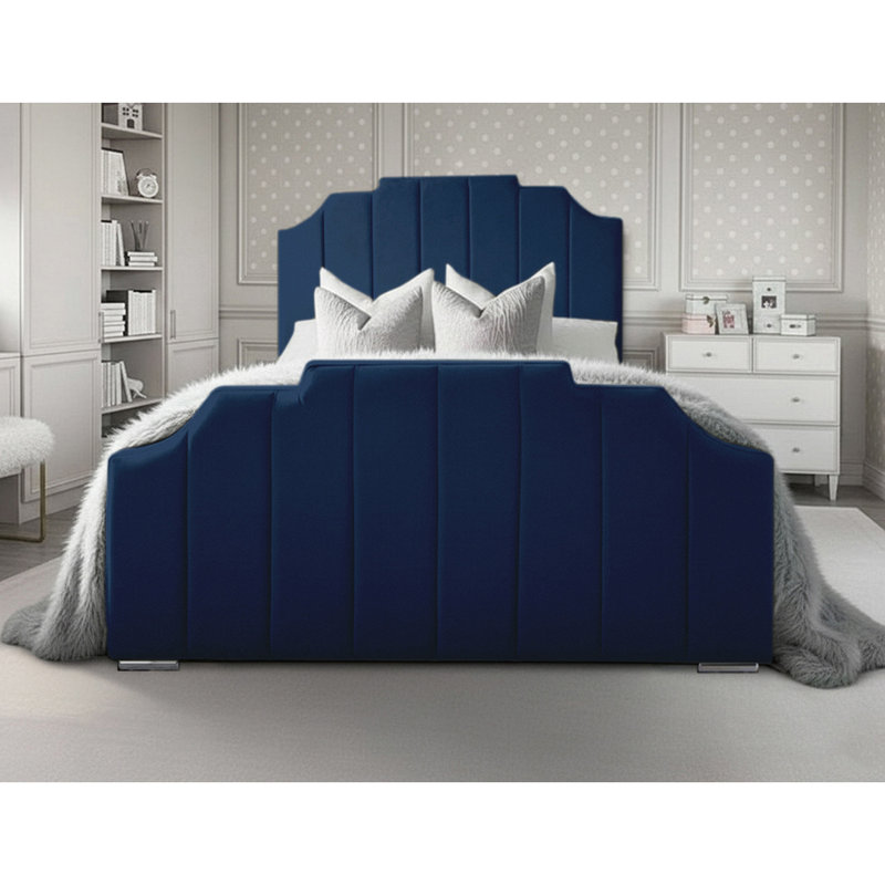 Tyrion Upholstered Bed , Parliament Blue, Single (3')