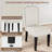 3-Piece 47.24" Round Dining Table Set with 2 Upholstered Dining Chairs, Space-Saving Kitchen Table for 4-6, Compact Dinette Set for Apartment, Living Room, Small Space, Dining Room-2141641684-2141641688