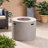31" Round Fire Pit With 40,000 , Lightweight Concrete, Grey, Add Charm To Your Backyard, No Assembly - Round, For An Enchanting