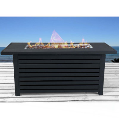 Table de foyer d'extérieur en acier au propane / gaz naturel avec couvercle