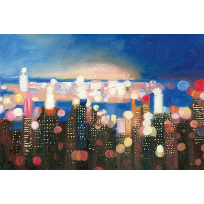 «City Lights» par James Wiens - reproduction d'art sur toile tendue, H 24 po x l 36 po