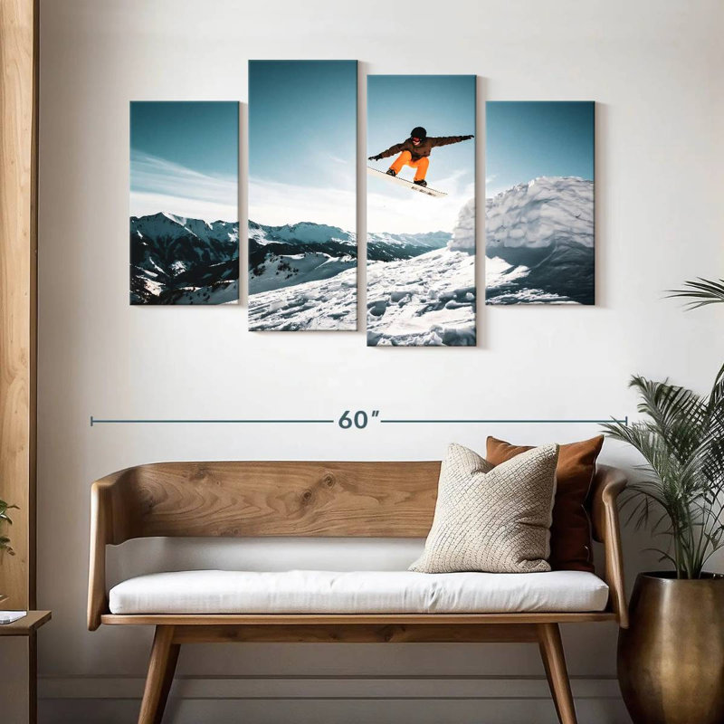 Sirci Snowboarder dans les airs, H 32 po x l 52 po