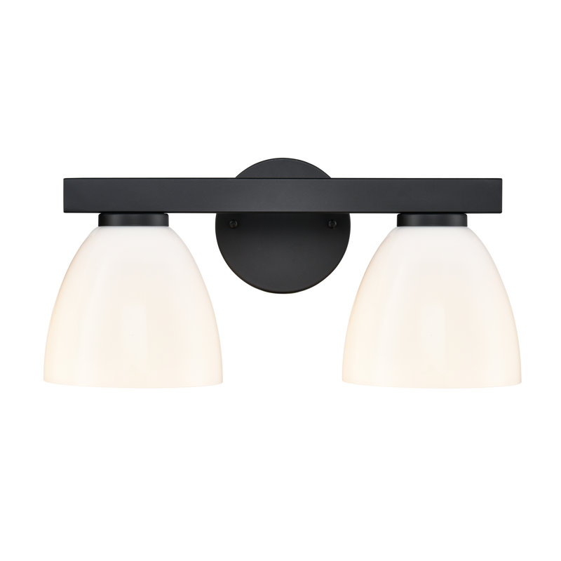 Meuble-lavabo à 2 lumières de 15,75 po de largeur Wrisley, Noir mat