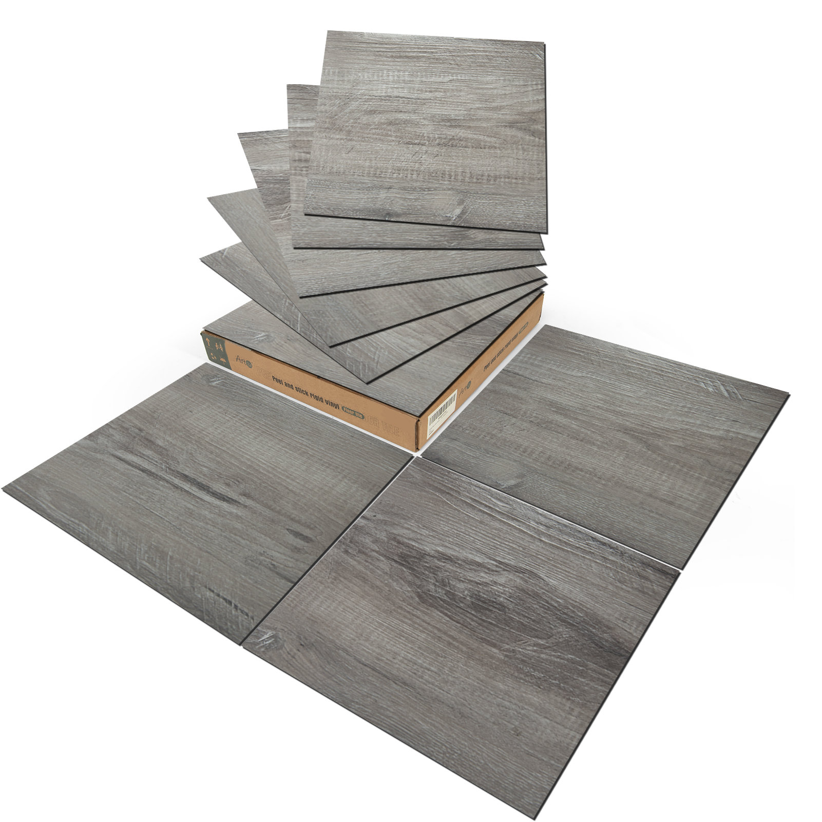 LUCiDA SURFACES Luxury Vinyl Floor Tiles-Peel & Stick Adhesive Flooring for  DIY Installation-5 Sample Wood-Look Planks-6 inch x 12 inch 