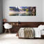 Misty Spring Reflections Dreamy Peaceful Serene Cherry Forest Landscape, art mural-1097304481