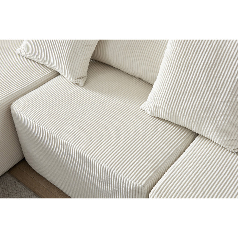 108.3" Sectional Foam Couch,L Shape Sofa With Chaise Lounge,Modular Cloud Sofa  For Living Room,Upholstered Corduroy Couch