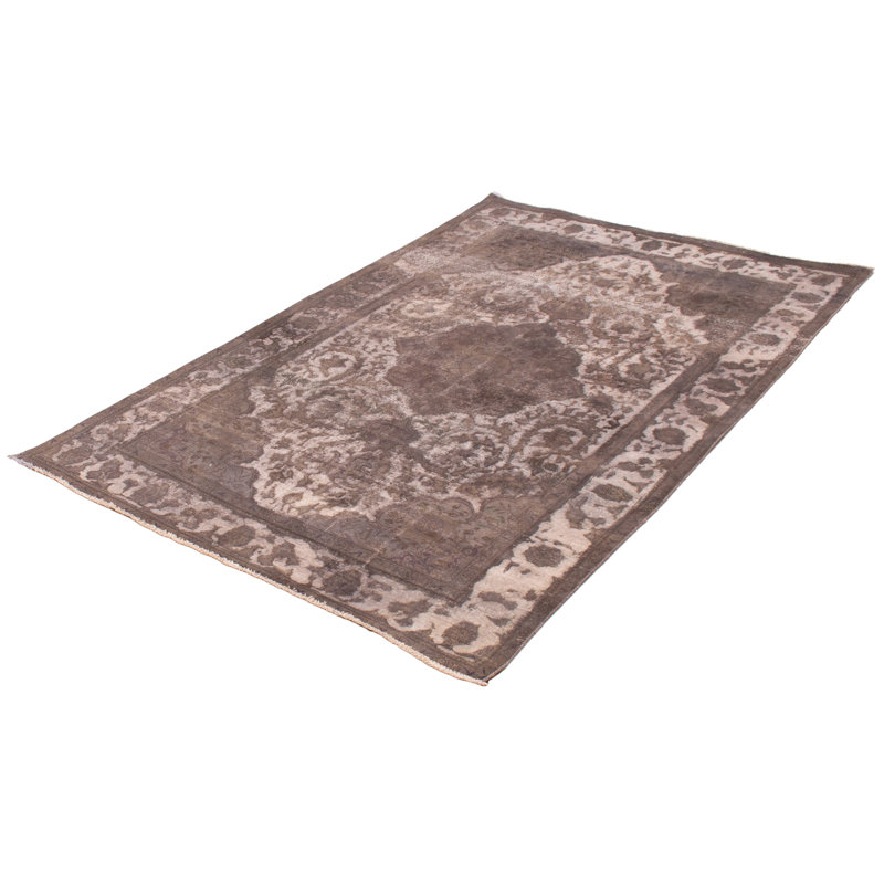 Tapis unique en laine noué à la main gris nouvel âge 6 pi 6 po x 9 pi 9 po Clancey