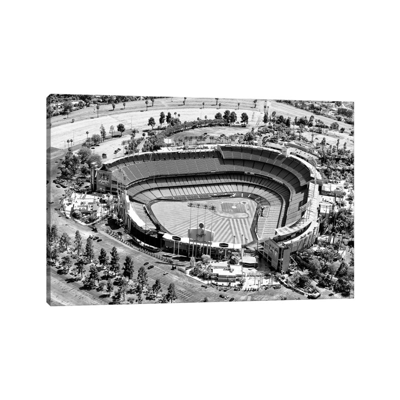 " Black California Series - L.A Dodger Stadium " by Philippe Hugonnard, 26" H x 40" W x 1.5" D